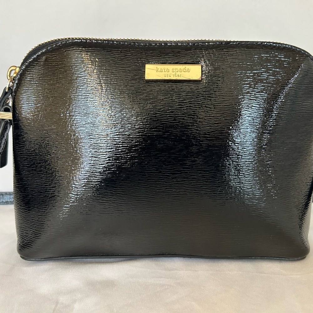 Kate Spade Hanna Bixby Place Black Patent Leather Messenger Bag